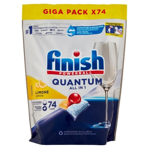 FINISH QUANTUM ALL IN ONE LIMONE PASTIGLIE LAVASTOVIGLIE 74 LAVAGGI GIGA PACK OKX