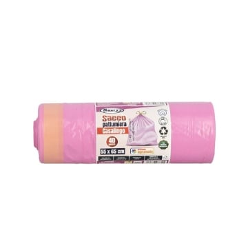 MAURY'S SACCHI PER PATTUMIERA 55X65CM IN ROTOLO DA 40 PEZZI ROSA