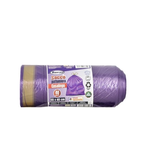 MAURY'S SACCHI PER PATTUMIERA 55X65CM IN ROTOLO DA 40 PEZZI VIOLA