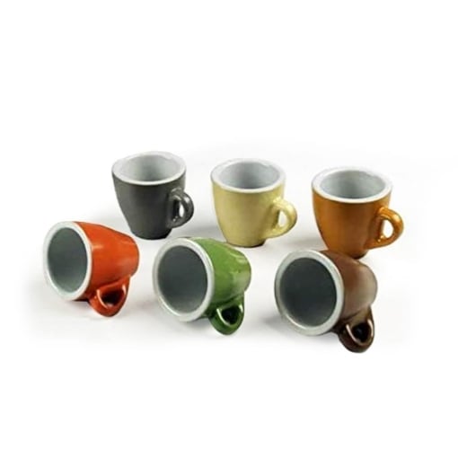 SET 6 TAZZINE DA CAFFÈ CON MANICO MULTICOLOR 