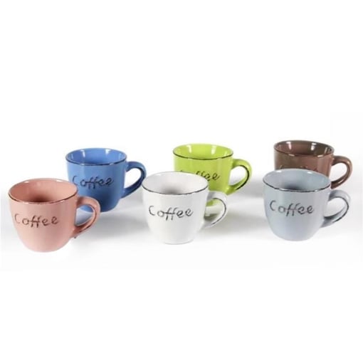 SET 6 TAZZE COFFEE SENZA PIATTINO IN COLORAZIONE ASSORTITA