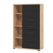 MOBILE CREDENZA IN LEGNO TRUCIOLARE BILAMINATO COLORE ANTRACITE  CM 89,5 X 40 X 141,5 H OKX