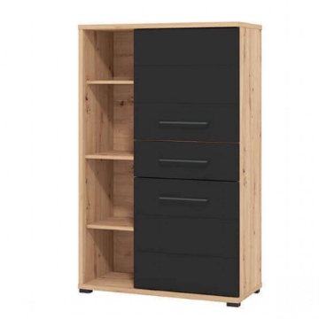 MOBILE CREDENZA IN LEGNO TRUCIOLARE BILAMINATO COLORE ANTRACITE  CM 89,5 X 40 X 141,5 H OKX