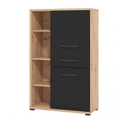 MOBILE CREDENZA IN LEGNO TRUCIOLARE BILAMINATO COLORE ANTRACITE  CM 89,5 X 40 X 141,5 H OKX