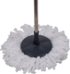 SUPER MOP ROTANTE IN PP E ACCIAIO FRANGE MOP IN 100% MICROFIBRA 16LT NERO E BIANCO DECORO JUNGLE  ESTENSIBILE