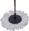 SUPER MOP ROTANTE IN PP E ACCIAIO FRANGE MOP IN 100% MICROFIBRA 16LT NERO E BIANCO DECORO FIORI ESTENSIBILE