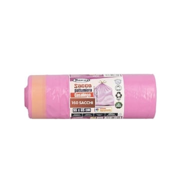 MAURY'S SET 160 SACCHI PER PATTUMIERA 55X65CM IN ROTOLI DA 40 PEZZI ROSA