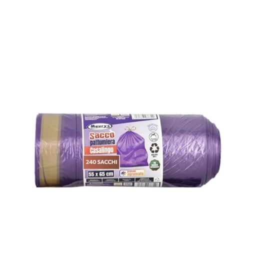 MAURY'S SET 240 SACCHI PER PATTUMIERA 55X65CM IN ROTOLI DA 40 PEZZI VIOLA