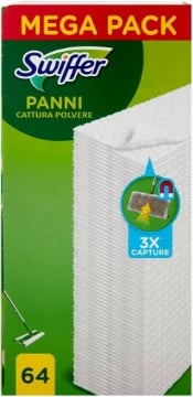 SWIFFER MEGA PACK PANNI CATTURA POLVERE, 64 PANNI OKX