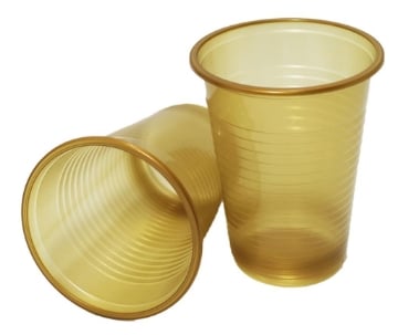 BICCHIERI DI PLASTICA SET 50 PZ DA 200 CC COLORE ORO DA TAVOLA E PER FESTE 