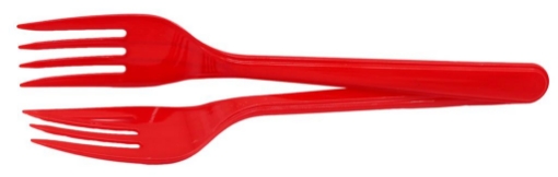 FORCHETTE DI PLASTICA SET 40 PZ COLORE ROSSO DA TAVOLA E PER FESTE RIUTILIZZABILI