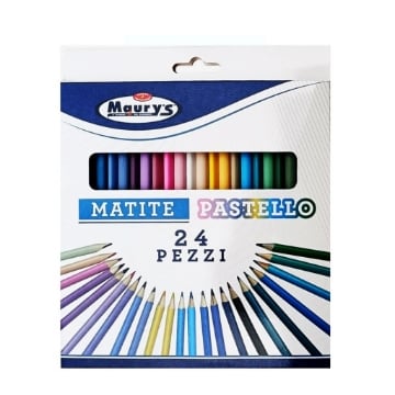 MATITE PASTELLO 24 PZ COLORATE IDEALI PER LA SCUOLA OKX