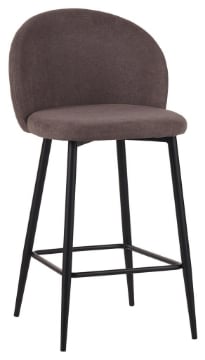 SGABELLO MODELLO SHELLY 50X54,5X96,5  COLOR TABACCO IN TESSUTO CON COMODA SEDUTA E GAMBE ALTE COLOR NERO