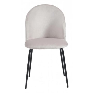 SEDIA BONNIE CON SEDUTA IN VELLUTO BEIGE STRUTTURA IN METALLO NERO DIMENSIONI 45X55X82 CM