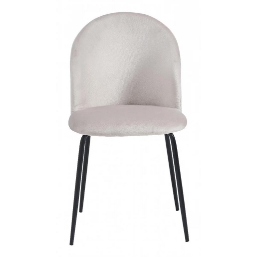 SEDIA BONNIE CON SEDUTA IN VELLUTO BEIGE STRUTTURA IN METALLO NERO DIMENSIONI 45X55X82 CM