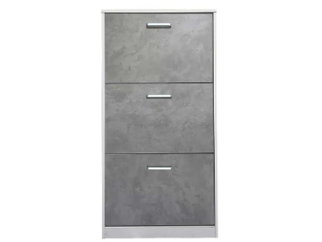 SCARPIERA 3 ANTE RIBALTABILI MODERNO MDF MELAMINA BIANCO E CEMENTO 60X24X115 CM 