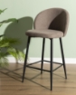 SGABELLO MODELLO SHELLY 50X54,5X96,5  COLOR TABACCO IN TESSUTO CON COMODA SEDUTA E GAMBE ALTE COLOR NERO