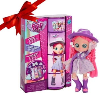 CRY BABIES BFF KATIE BAMBOLA ALLA MODA DA COLLEZIONE CON CAPELLI LUNGHI + VESTITINI E 9 ACCESSORI PER BAMBINI E BAMBINE +5 ANNI