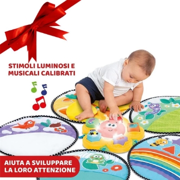 CHICCO TAPPETO SENTIERO DELLE STAGIONI SENSORIALE E INCASTRI 5 TAPPETINI +SUONI E LUCI PER NEONATO E BAMBINI 9+ MESI 