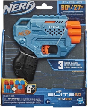 NERF ELITE 2.0 TRIO SD-3 BLASTER 6 FRECCETTE SABBIATURA A 3 BARILOTTI 8+ ANNI