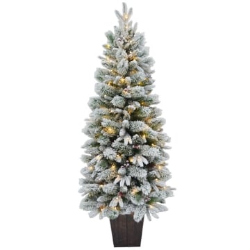 MAURY'S SAINT MORTIZ ALBERO DI NATALE INNEVATO CON LED 150 CM