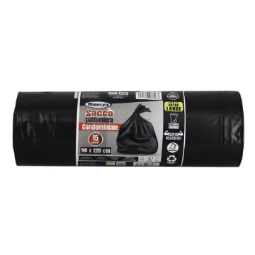 MAURY'S SACCHI PER PATTUMIERA CONDOMINIALE 90X120CM IN ROTOLO DA 15 PEZZI NERO