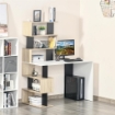 SCRIVANIA CON LIBRERIA PER CAMERA,UFFICIO,PORTA PC IN LEGNO MULTICOLORE, 120X60X148CM USATO COME NUOVO