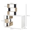 SCRIVANIA CON LIBRERIA PER CAMERA,UFFICIO,PORTA PC IN LEGNO MULTICOLORE, 120X60X148CM USATO COME NUOVO