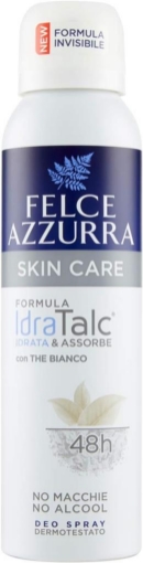 FELCE AZZURRA DEODORANTE SPRAY SKIN CARE CON THE BIANCO FORMULA IDRATALC EFFICACIA 48 ORE 150 ML ANTIMACCHIA 