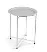 TAVOLINO TONDO IN METALLO PIEGHEVOLE BIANCO DIAMETRO 38X43H CM CON GAMBE BIANCHE E INCROCIO OKX