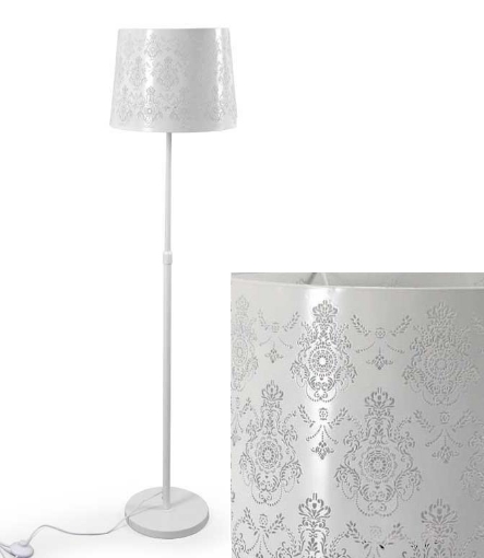 PIANTANA NERFIO LAVORATA COLORE BIANCO 35X35X173H CM CON PAINTANA REGOLABILE IN ALTEZZA OKX