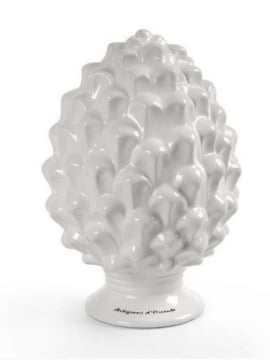 PIGNA BIANCA IN CERAMICA IDEA ARREDO 11X11X17 CM DA TAVOLO ARTIGIANI D'ORIENTE OKX