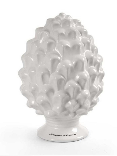 PIGNA BIANCA IN CERAMICA IDEA ARREDO 11X11X17 CM DA TAVOLO ARTIGIANI D'ORIENTE OKX