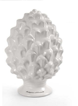 PIGNA BIANCA IN CERAMICA IDEA ARREDO 14X14X22 CM DA TAVOLO ARTIGIANI D'ORIENTE OKX
