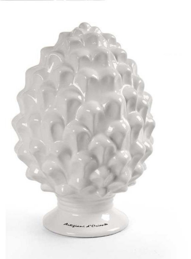 PIGNA BIANCA IN CERAMICA IDEA ARREDO 14X14X22 CM DA TAVOLO ARTIGIANI D'ORIENTE OKX