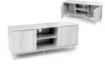 MOBILE PORTA TV COLORE BIANCO LEGNO 120X30X50 CM IN LEGNO TRUCIOLARE CON MELAMINICO + ANTE E RIPIANI OKX