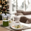 MA MAISON SET CAFFETTIERA + 2 TAZZINE CON PIATTINO MODELLO FLOREALE COLORI ASSORTITI 