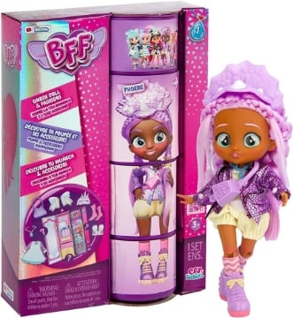 CRY BABIES PHOEBE BFF BAMBOLA ALLA MODA DA COLLEZIONE CON CAPELLI LUNGHI VESTITINI E 9 ACCESSORI PER BAMBINI E BAMBINE + 5 ANNI