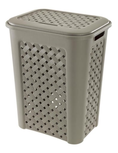 PATTUMIERA ARIANNA CON CAPIENZA DA 10LT  IN COLORE TALPA 24 X 20 X H35 CM