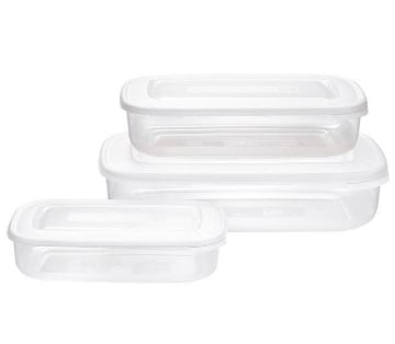 SET FRIGO BOX RETTANGOLARE CON 3PEZZI CON COPERCHIO BIANCO 