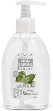 OMIA NON SAPONE ECO BIO OLIO DI JOJOBA LIQUIDO PER LE MANI E PER IL VISO PELLI SECCHE E RUVIDE IDRATANTE USO QUOTIDIANO 300 ML OKX