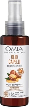 OMIA OLIO CAPELLI ECO BIO CON ARGAN DEL MAROCCO PER CAPELLI SECCHI SPENTI E FRAGILI RISTRUTTURANTE SENZA SILICONI 100 ML OKX