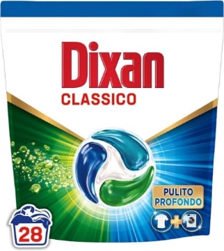 DIXAN DISCS 4 IN1 CLASSICO DETERSIVO LAVATRICE 28 LAVAGGI CAPSULE FRESCHEZZA IGIENICA PER LAVATRICE RIMUOVE LE MACCHIE DA 20°C