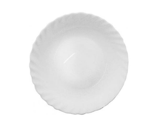 BORMIOLI PIATTO FONDO IN CERAMICA BIANCO LAVORATO SIMIL FIORE 23 CM