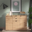 CREDENZA PER SOGGIORNO ROVERE ARTIGIANO IN LEGNO OKX