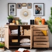 MOBILE CREDENZA IN LEGNO TRUCIOLARE BILAMINATO COLORE ROVERE ARTIGIANO E NERO CM 159 X 42 X 92,5 H OKX