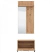 MOBILE PER INGRESSO IN LEGNO TRUCIOLARE BILAMINATO CON SCARPIERA E ATTACCAPANNI COLORE ROVERE CHIARO CM 67,4 X 34,8 X 200 H OKX