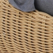 POLTRONA GRANDE TONDA IN RATTAN CON COPERTURA CHIUDIBILE CON CUSCINI GRIGI CM 170 L X 170 P X 94 H OKX