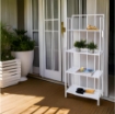 MA MAISON ENTRATINA 4 RIPIANI  60X28X160 CM DI COLORE BIANCO STRUTTURA IN ACCIAIO 