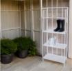MA MAISON ENTRATINA 4 RIPIANI  60X28X160 CM DI COLORE BIANCO STRUTTURA IN ACCIAIO 